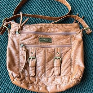 Wallflower Brown Crossbody Bag with Buckle Accents